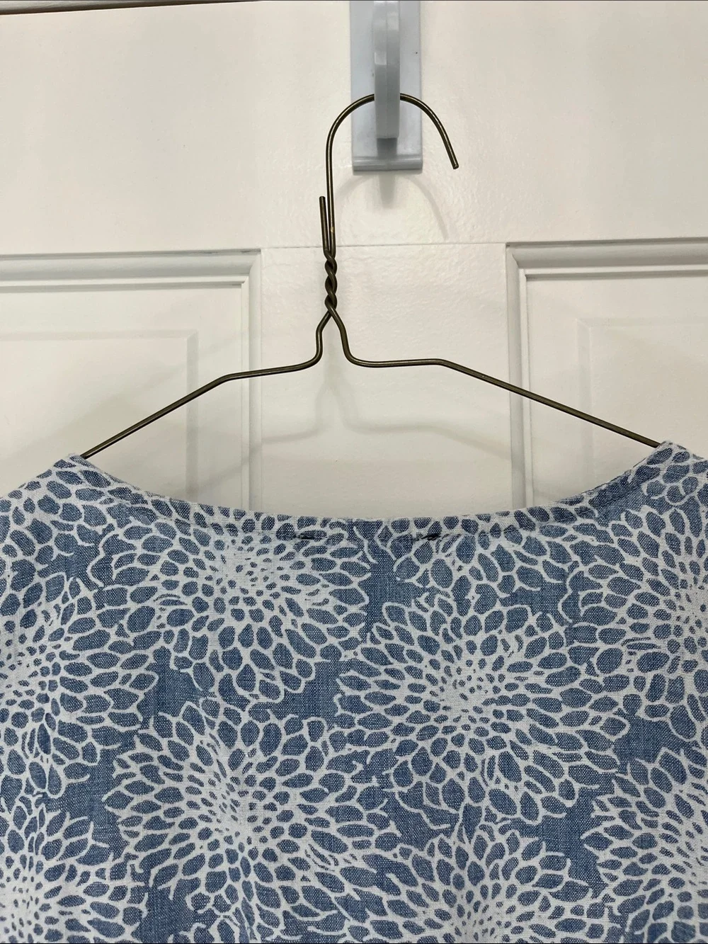 J. Crew Light Blue Denim Floral Printed Faux Wrap Mini Dress - Size Small